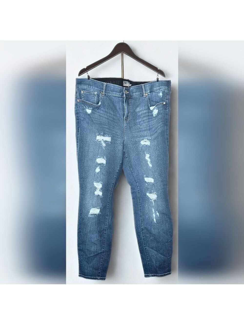 Torrid Blue Ripped Skinny Jeans